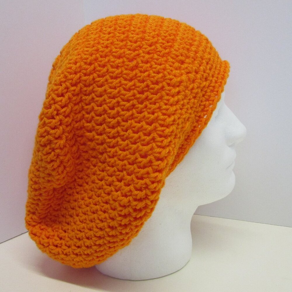 Orange Slouchy Sz L Woodland Hat Woodsy Cap Hunting, Cyclist, Caution Symbol NWT